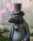 Verdigris Finish Mr Badger Garden Ornament - The Farthing