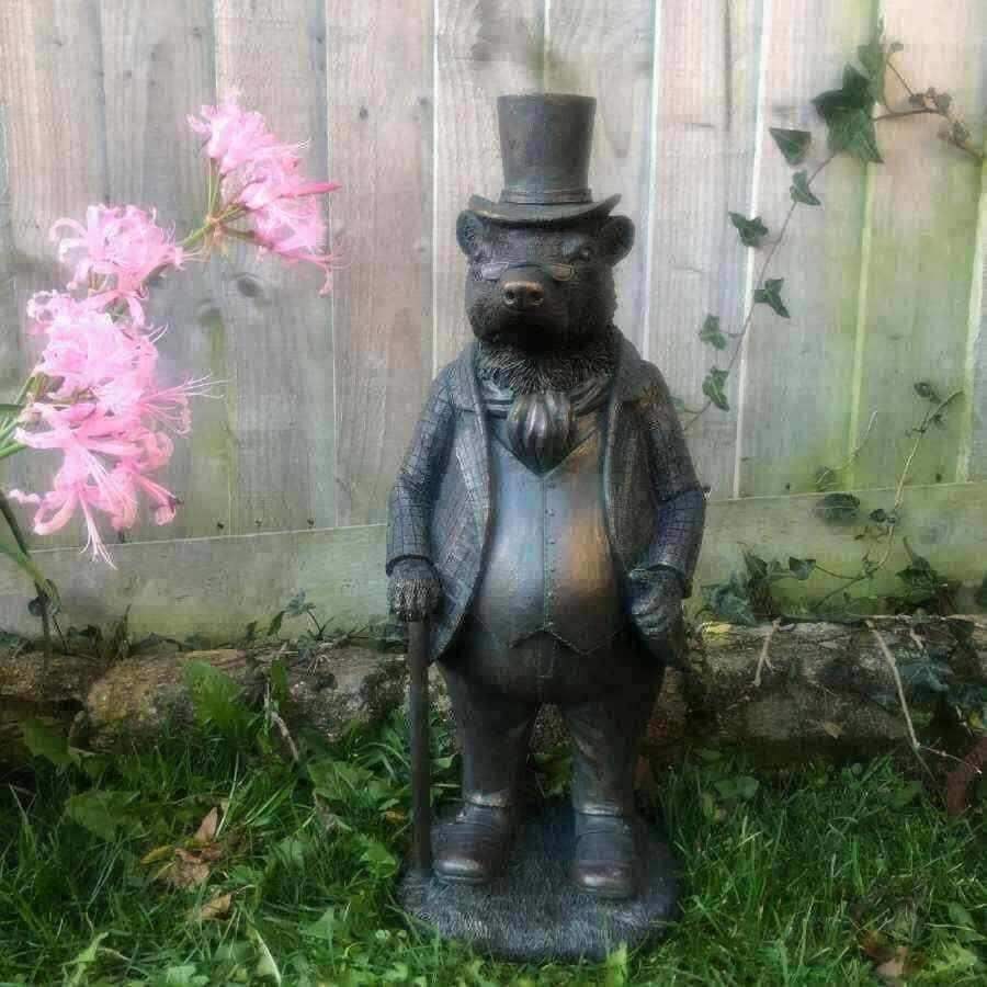 Verdigris Finish Mr Badger Garden Ornament - The Farthing