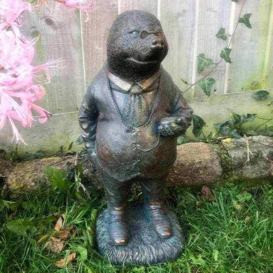 Verdigris Finish Mr Mole Garden Ornament - The Farthing