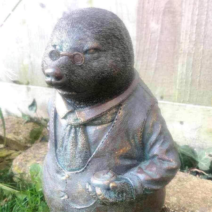 Verdigris Finish Mr Mole Garden Ornament - The Farthing