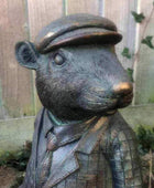 Verdigris Finish Mr Rat Garden Ornament - The Farthing