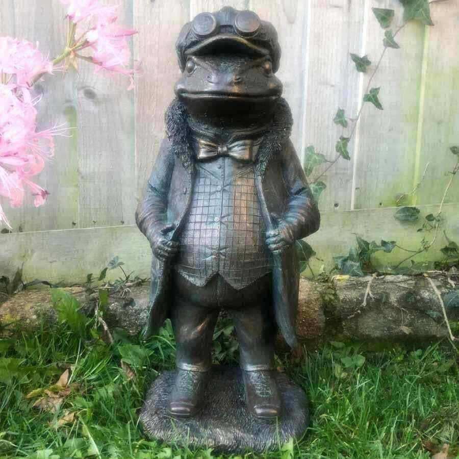 Verdigris Finish Mr Toad Garden Ornament - The Farthing