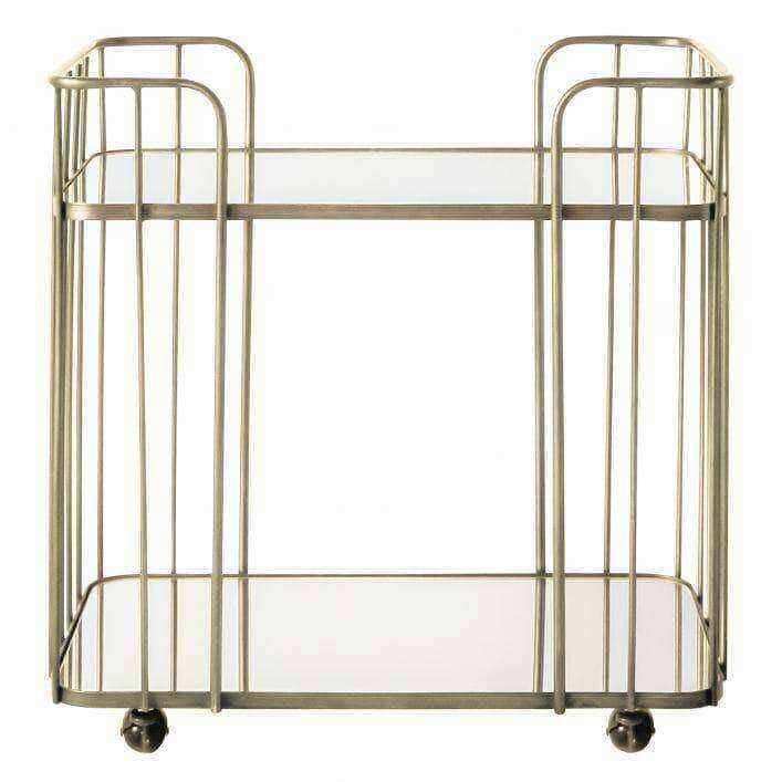 Vintage Soft Gold Gold Drinks Trolley - The Farthing