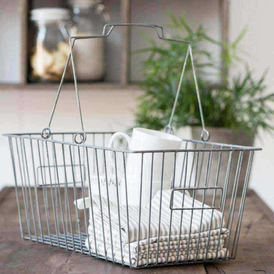 Vintage Wire Storage Basket with Handles - The Farthing