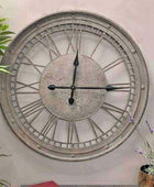 Weathered Grey Metal Cut Out Wall Clock - The Farthing