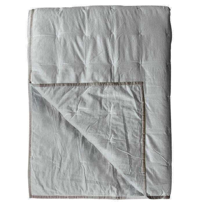 White and Silver Cotton Stitch Bedspread - The Farthing