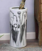 White Ceramic Umbrella Stand - The Farthing