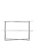 White Faux Marble Two Shelf Console Table - The Farthing