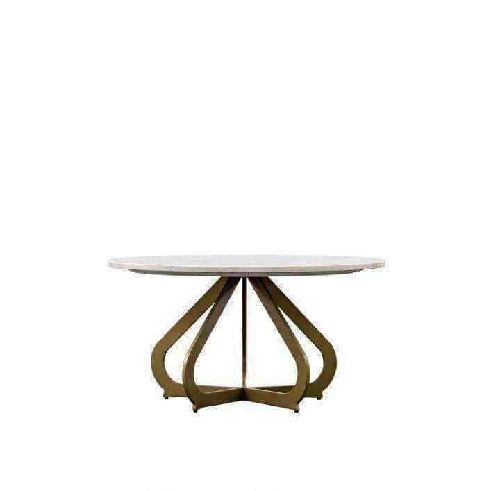 White Marble Top with Golden Bulb Base Coffee Table - The Farthing