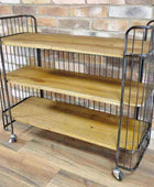 Wide Industrial Metal Shelf Trolley - The Farthing
