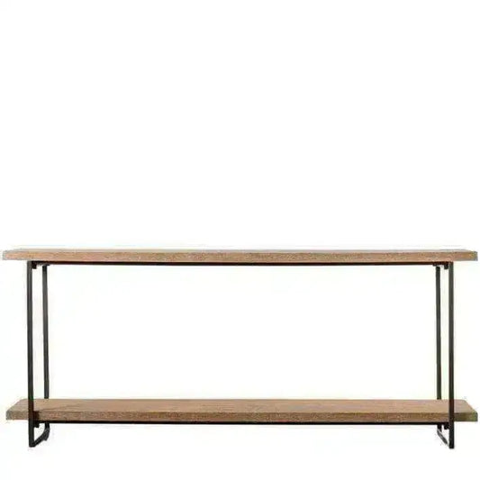 Wood and Metal 2 Tier Console Shelf Table - The Farthing