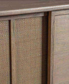 Wooden Cane Webbed 3 Drawer 2 Door Sideboard - The Farthing