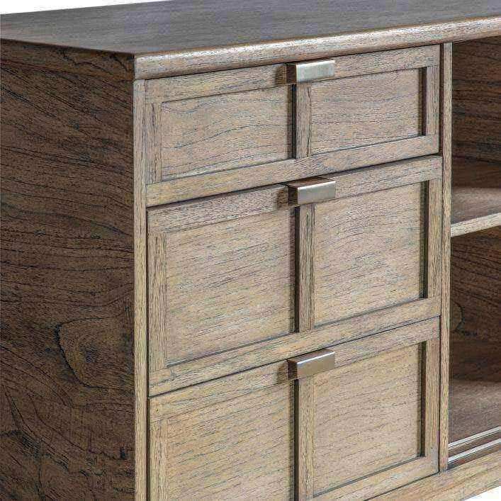 Wooden Cane Webbed 3 Drawer 2 Door Sideboard - The Farthing