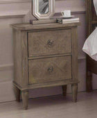 Wooden Parquet Styled Bedside Table - The Farthing